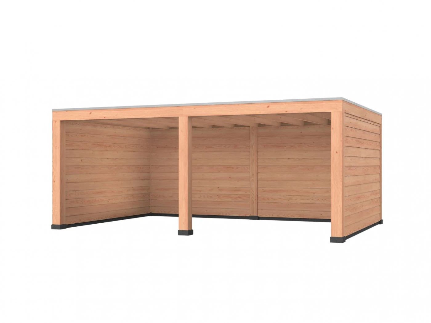 Douglas overkapping, 600 x 400, met achterwand en twee zijwanden, Westwood Robuust - Afbeelding 1